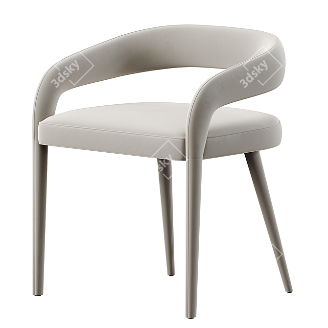 Elegant Lisette White Chair 3D model image 2