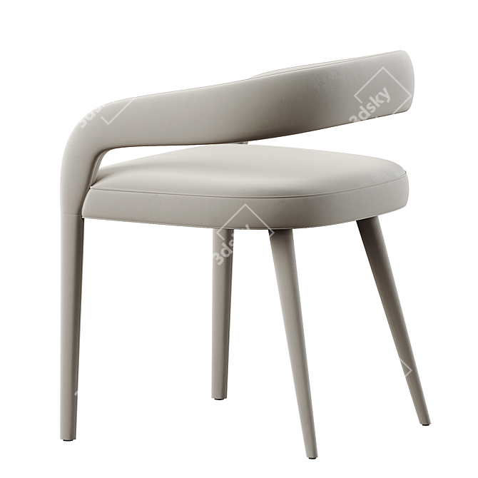 Elegant Lisette White Chair 3D model image 3