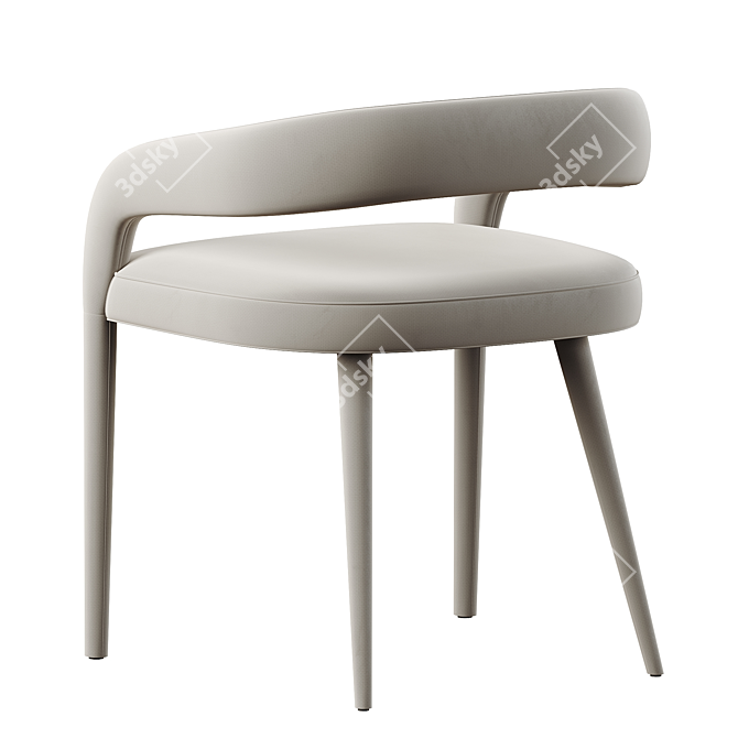 Elegant Lisette White Chair 3D model image 4
