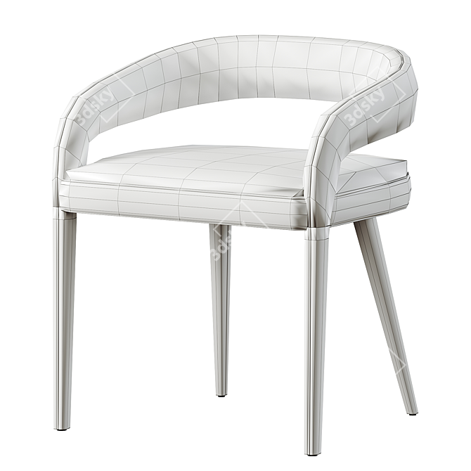 Elegant Lisette White Chair 3D model image 5