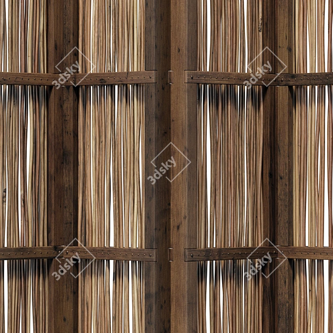 Sleek Decorative Branch Screen 3D model image 5