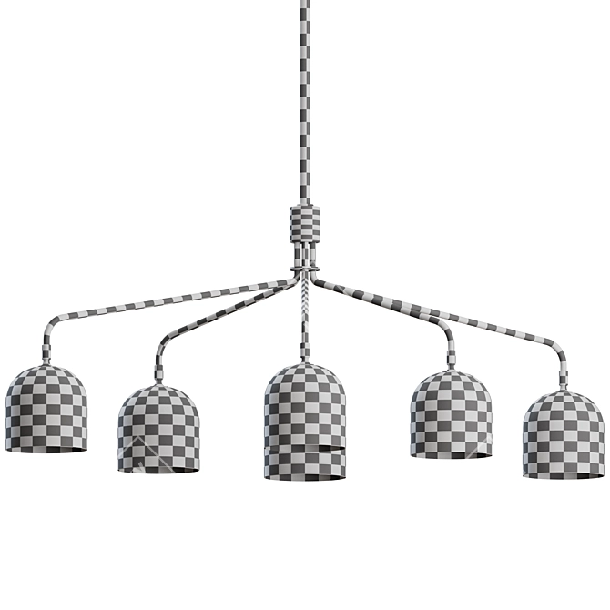 Luxury Howard Chandelier: Gunmetal/Bone China 3D model image 4