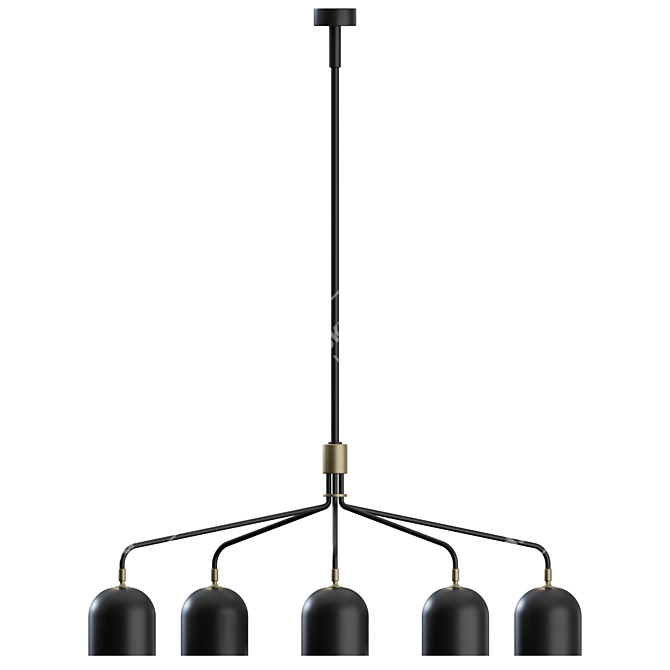 Luxury Howard Chandelier: Gunmetal/Bone China 3D model image 6