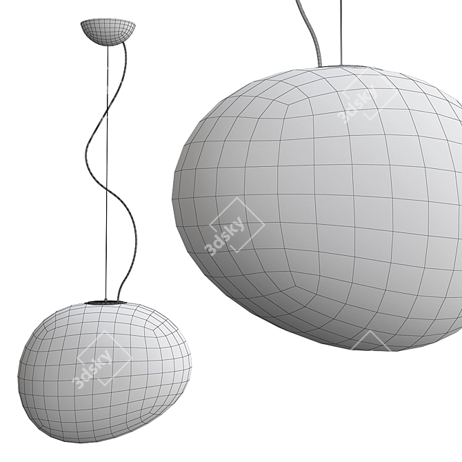 Modern White Gregg Pendant Light 3D model image 2