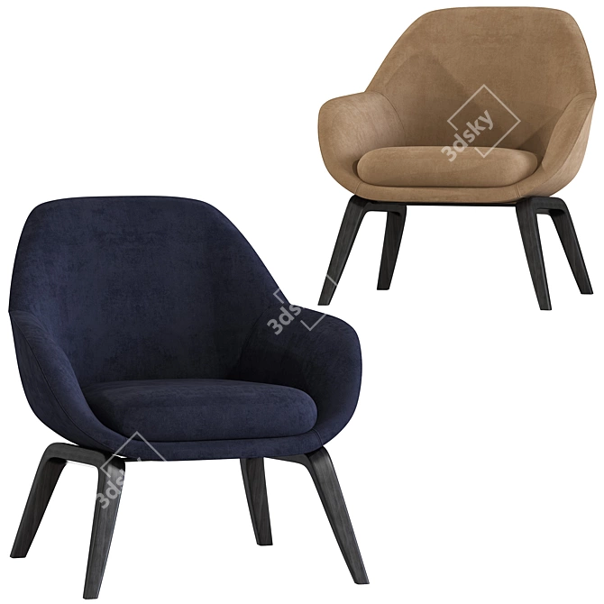 Modern Aisha Armchairs: Sleek & Stylish 3D model image 2