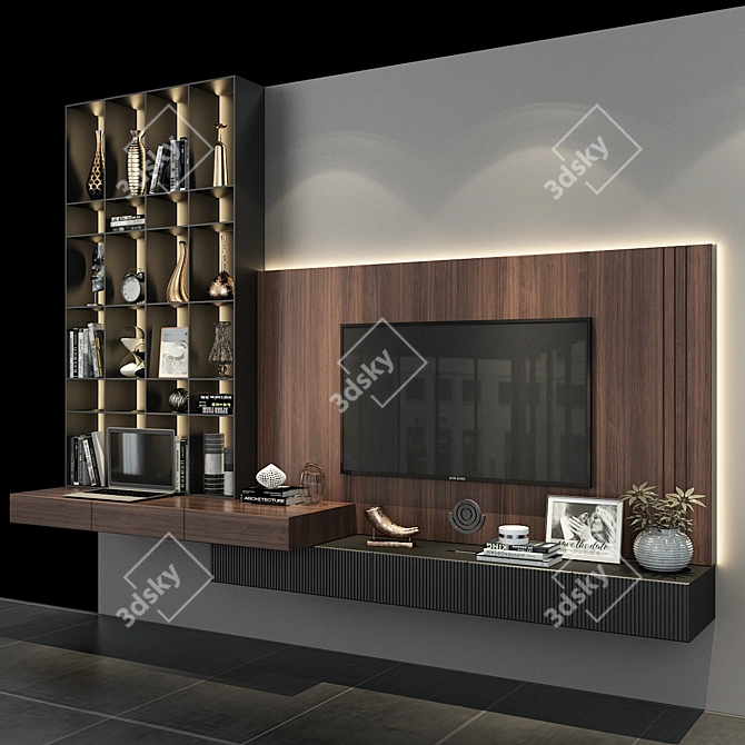 Sleek TV Wall Set 263 3D model image 3