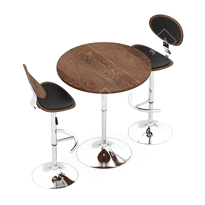 Versatile Adjustable Table & Stool Set 3D model image 1