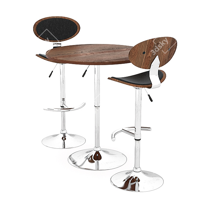 Versatile Adjustable Table & Stool Set 3D model image 3