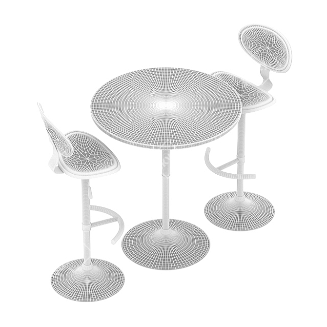 Versatile Adjustable Table & Stool Set 3D model image 4