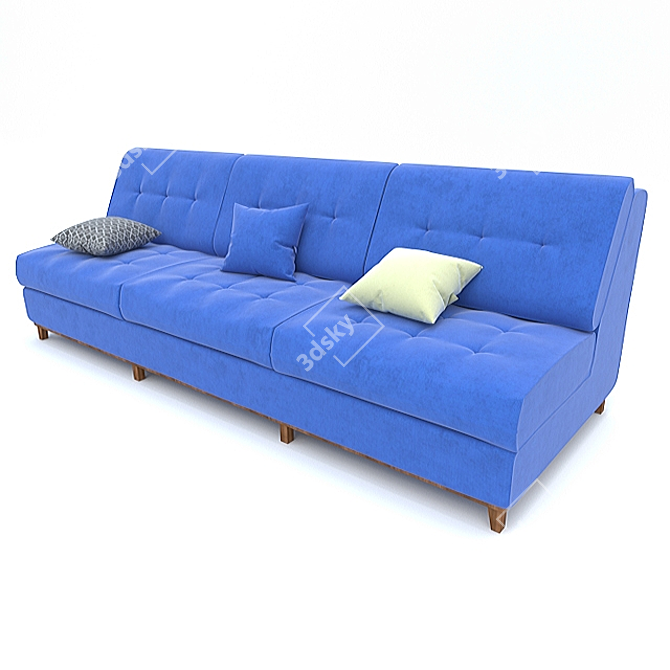 Velvet Blue Sofa 002 3D model image 2