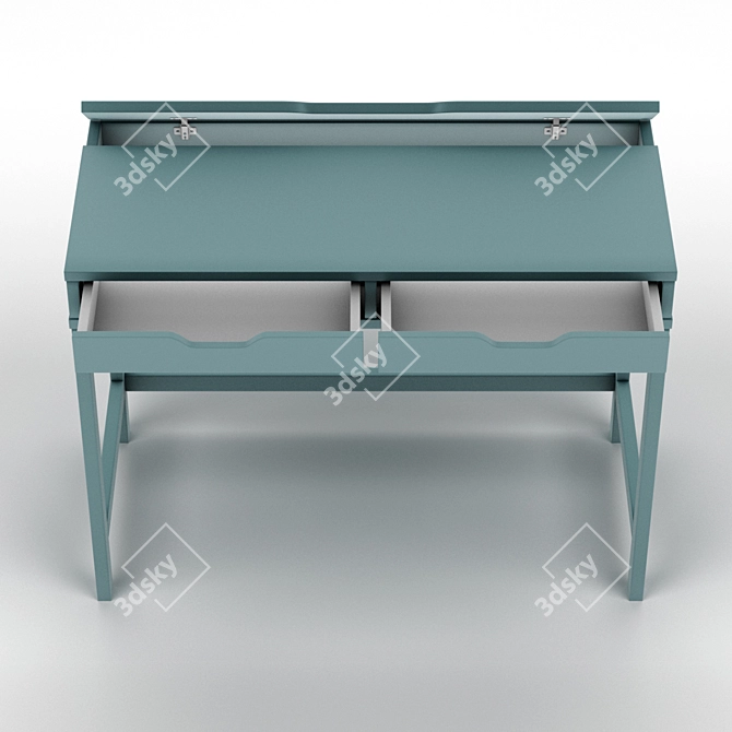  Elegant Turquoise-Gray and White Table "ALEX 3D model image 2