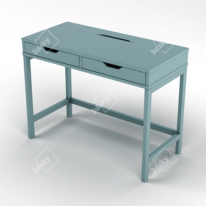  Elegant Turquoise-Gray and White Table "ALEX 3D model image 3