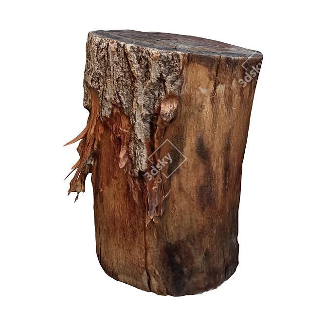 Vintage Tree Trunk Sculpture 3D model image 2