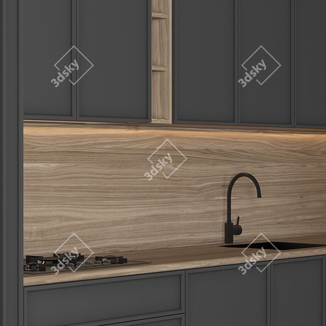 Sleek 2015 Kitchen Design 3D model image 3