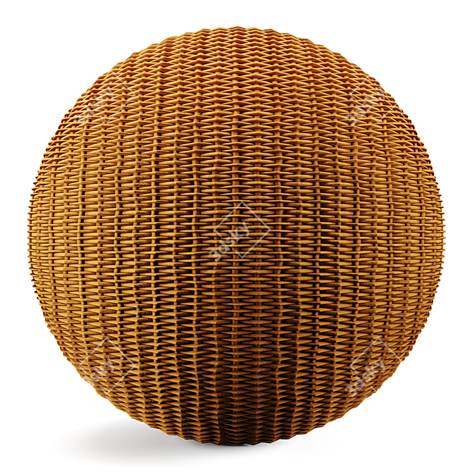 Colorful Woven Basket Collection 3D model image 4