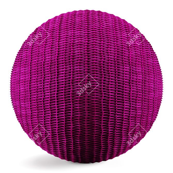 Colorful Woven Basket Collection 3D model image 7