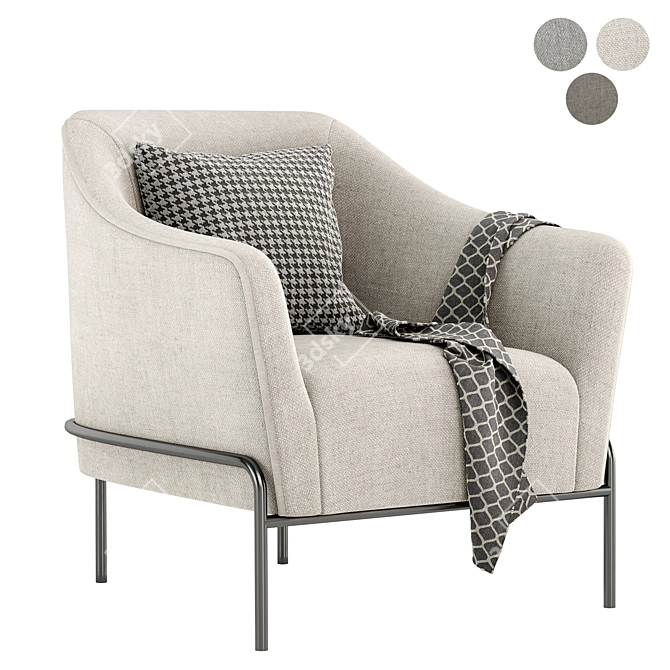 CALVIN Armchair: Sleek, Stylish, and Exceptionally Comfortable 3D model image 1