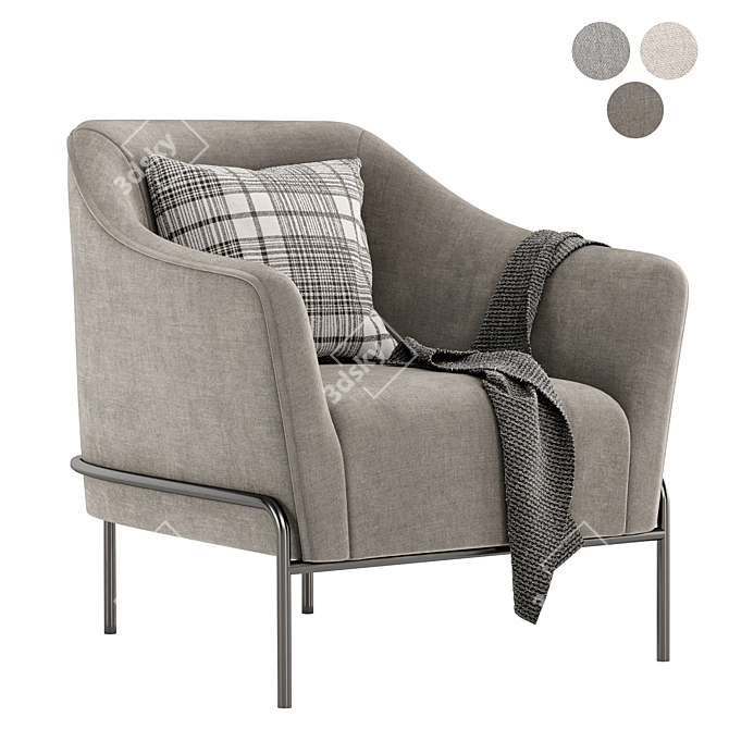 CALVIN Armchair: Sleek, Stylish, and Exceptionally Comfortable 3D model image 3
