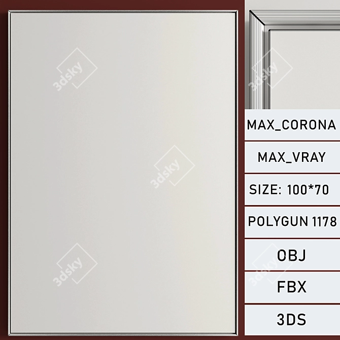 Contemporary Photo Frames: Set of 2 - 100x70cm 3D model image 6