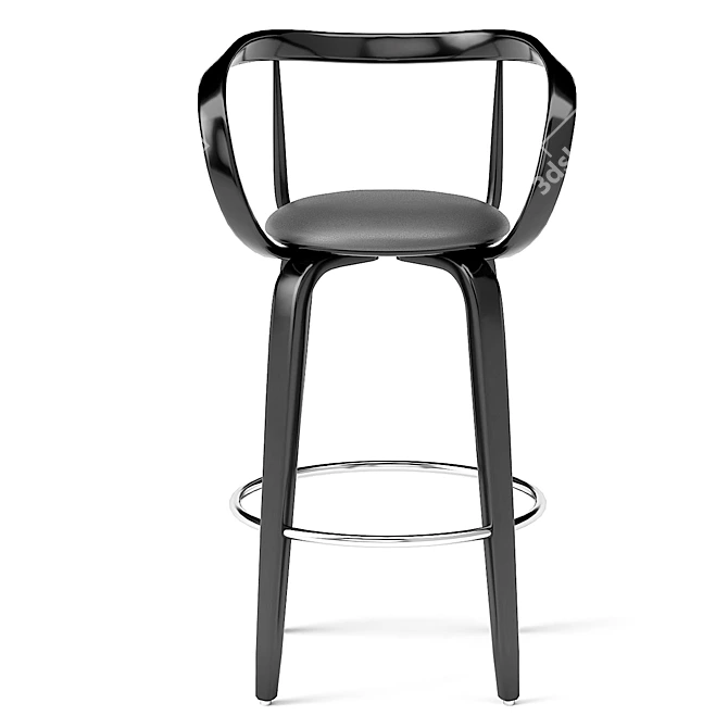 Apriori L Bar Stool: Elegant Design in Wood & Leather 3D model image 7