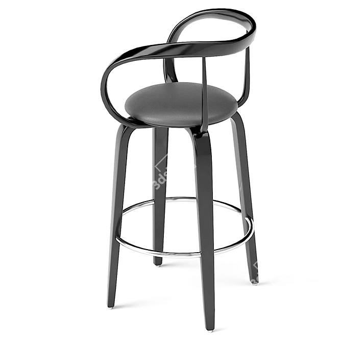 Apriori L Bar Stool: Elegant Design in Wood & Leather 3D model image 8