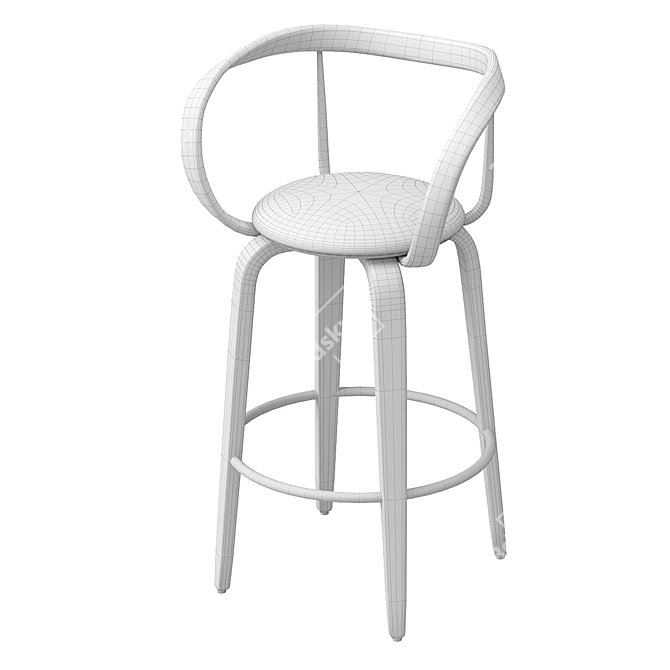 Apriori L Bar Stool: Elegant Design in Wood & Leather 3D model image 10