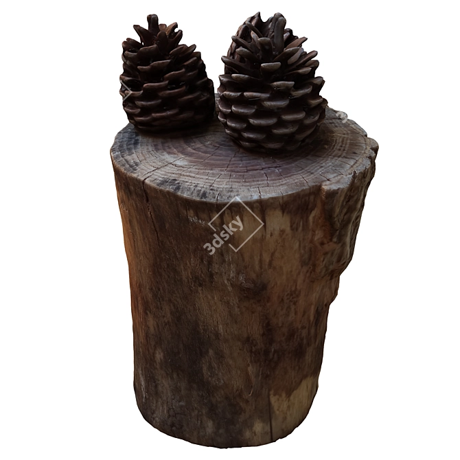 Natural Tree Trunk Sculpture 3D model image 3