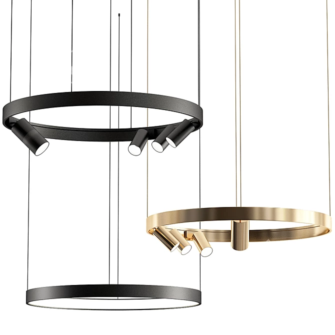 Superloop Spy On HP MDL Black: Sleek and Versatile Pendant Light 3D model image 1