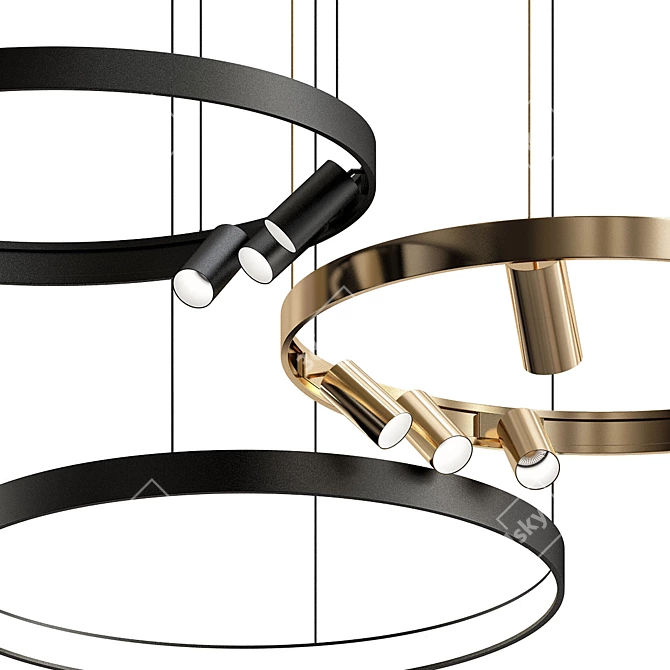 Superloop Spy On HP MDL Black: Sleek and Versatile Pendant Light 3D model image 2