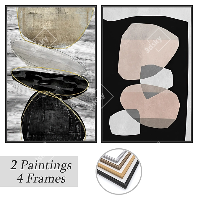 Versatile Set of Wall Paintings 3D model image 1