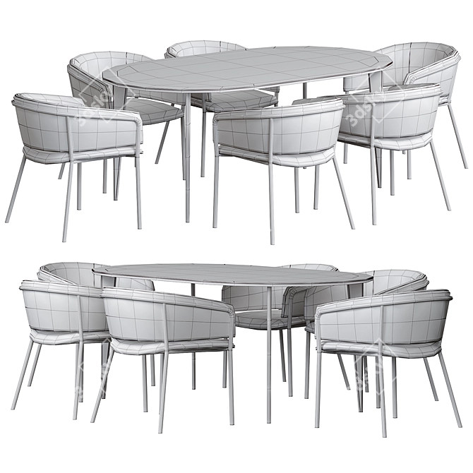 Elegant Vilhena II Chair & Arden Dining Table 3D model image 3