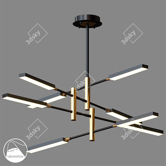 Elegant Poless Chandelier: 4/6/8 Light Sizes 3D model image 1