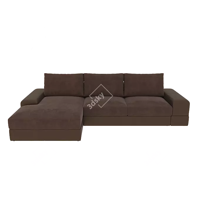 Luxury Caro Chaise Sofa 3D model image 1