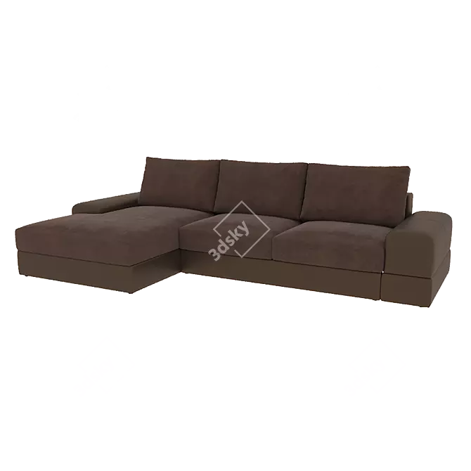 Luxury Caro Chaise Sofa 3D model image 2