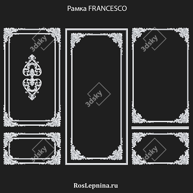 Elegant FRANCESCO Frame Set by RosLepnina 3D model image 1