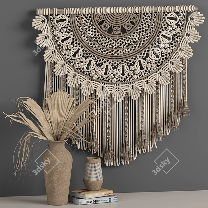 Bohemian Bliss Macrame Set 3D model image 2