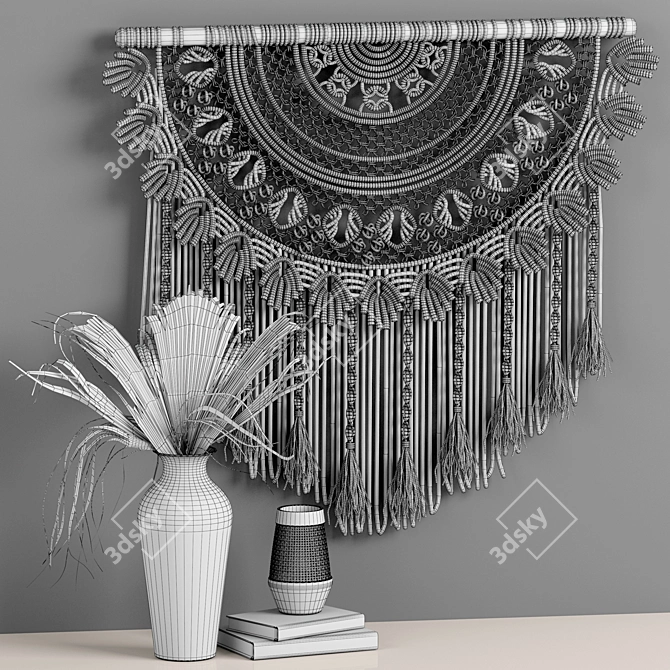 Bohemian Bliss Macrame Set 3D model image 4