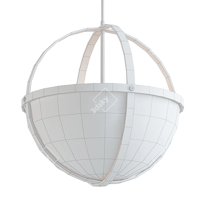 Modern Three Light Pendant 3D model image 2