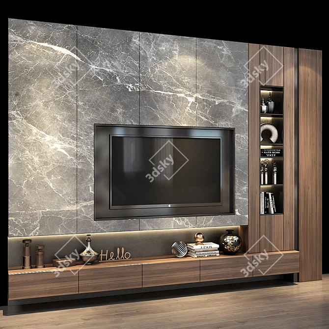 Modern TV Stand: Stylish & Functional 3D model image 3