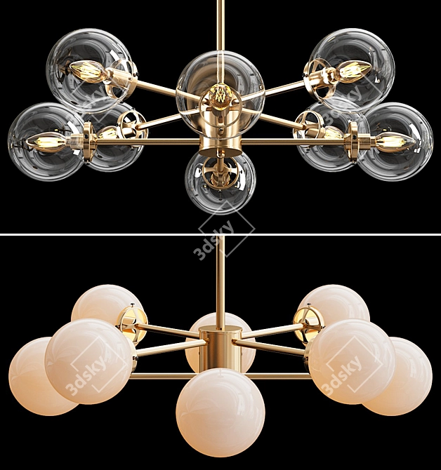 Mcree 8-Light Sputnik: Modern Linear Chandelier 3D model image 1