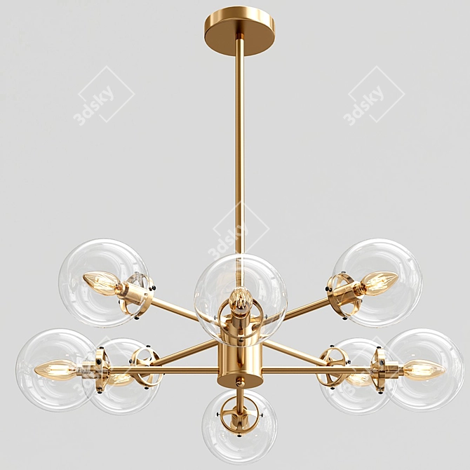 Mcree 8-Light Sputnik: Modern Linear Chandelier 3D model image 3