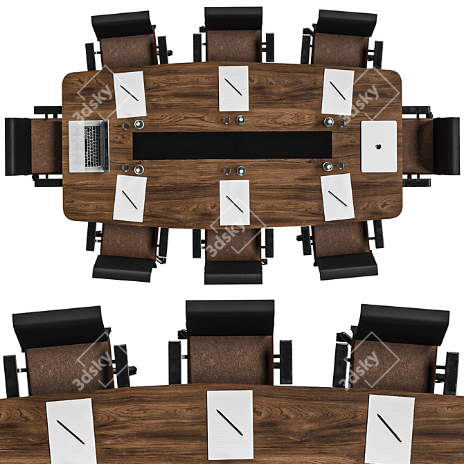 2015 Wood Conference Table 3D model image 2