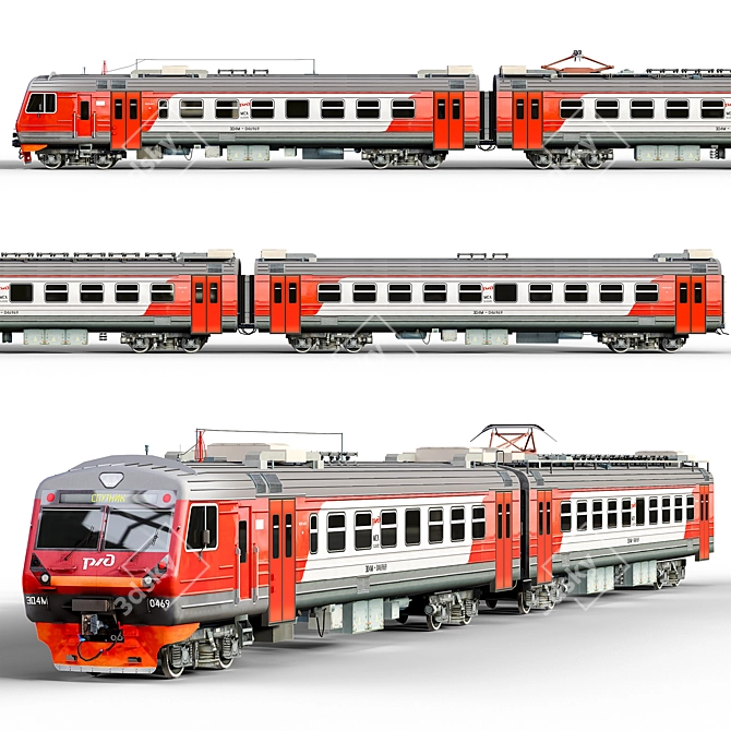 Title: Russian Railways Low Poly ED4M 2012-16 3D model image 1