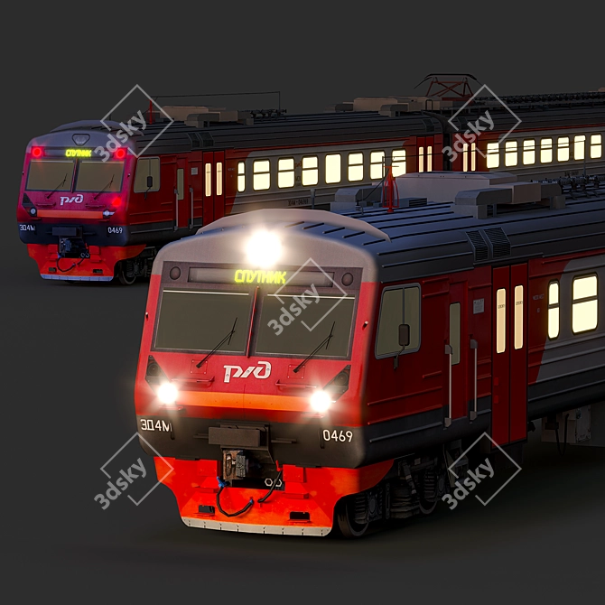 Title: Russian Railways Low Poly ED4M 2012-16 3D model image 3