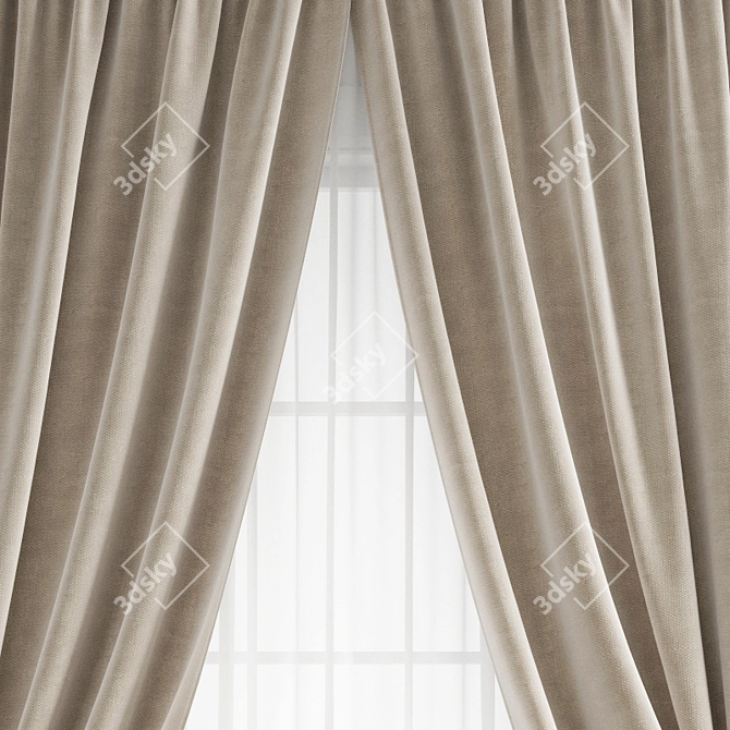 Title: Polygonal Curtain Model 3D model image 4