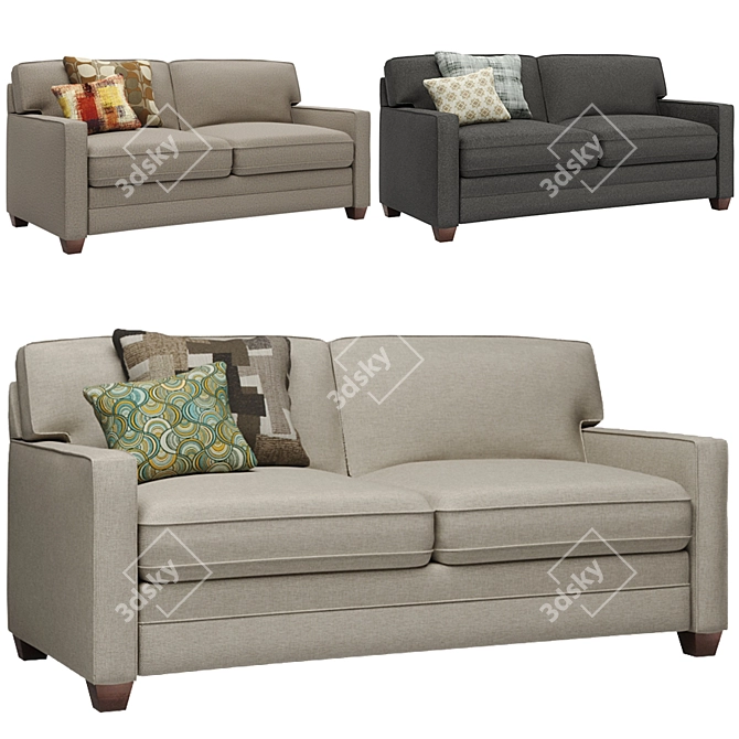 Minimalist Alexander Track Arm Sofa 3D model image 1