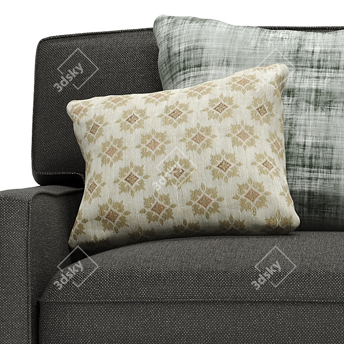 Minimalist Alexander Track Arm Sofa 3D model image 3