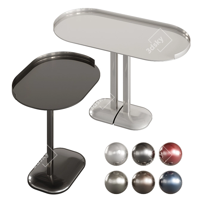 Elegant Metal Journal Table - 6 Colors 3D model image 1