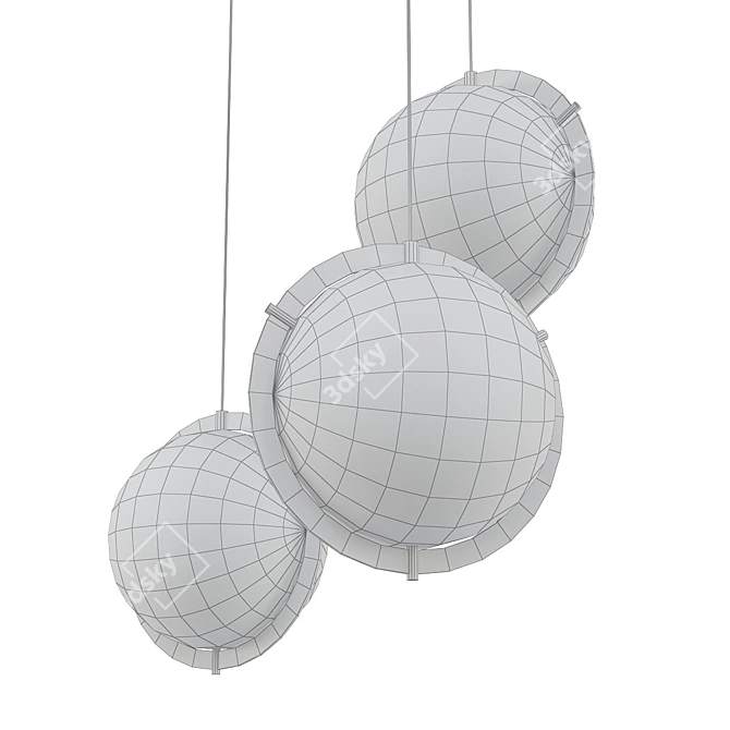 Sleek Shell Pendant Light 3D model image 2