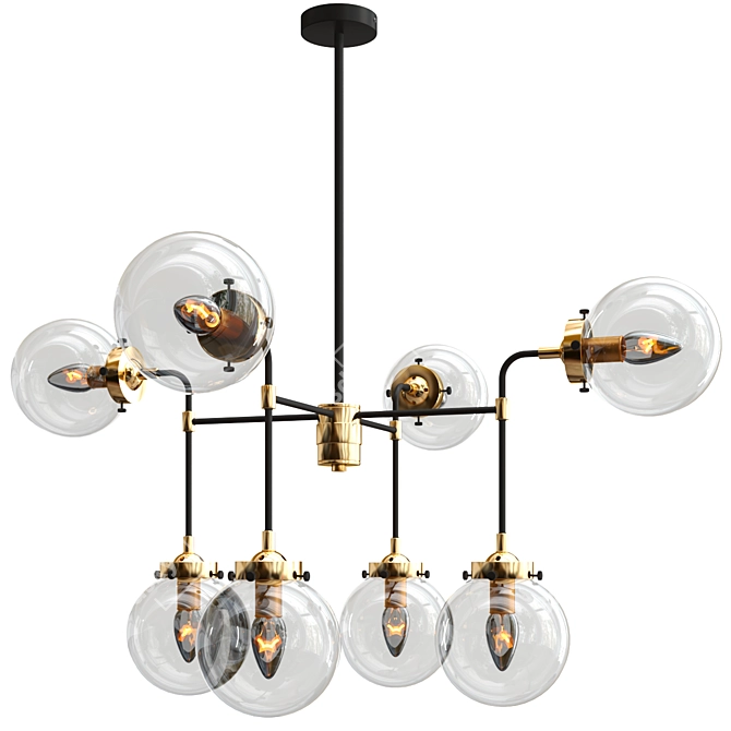 Elegant Glass Chandelier 3D model image 1